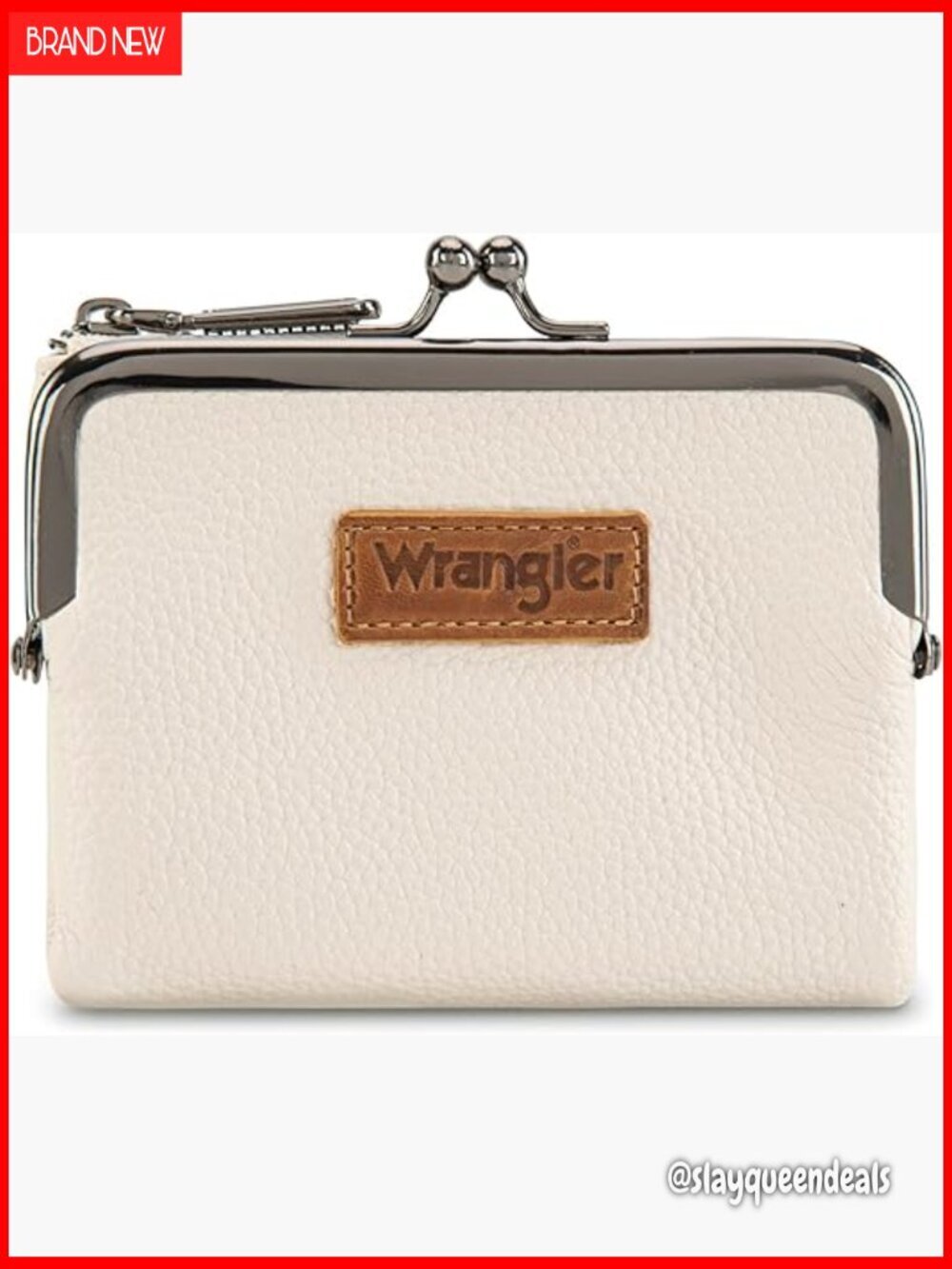 Women's RFID Blocking Bifold Wallet with Kiss Clasp Vegan Leather